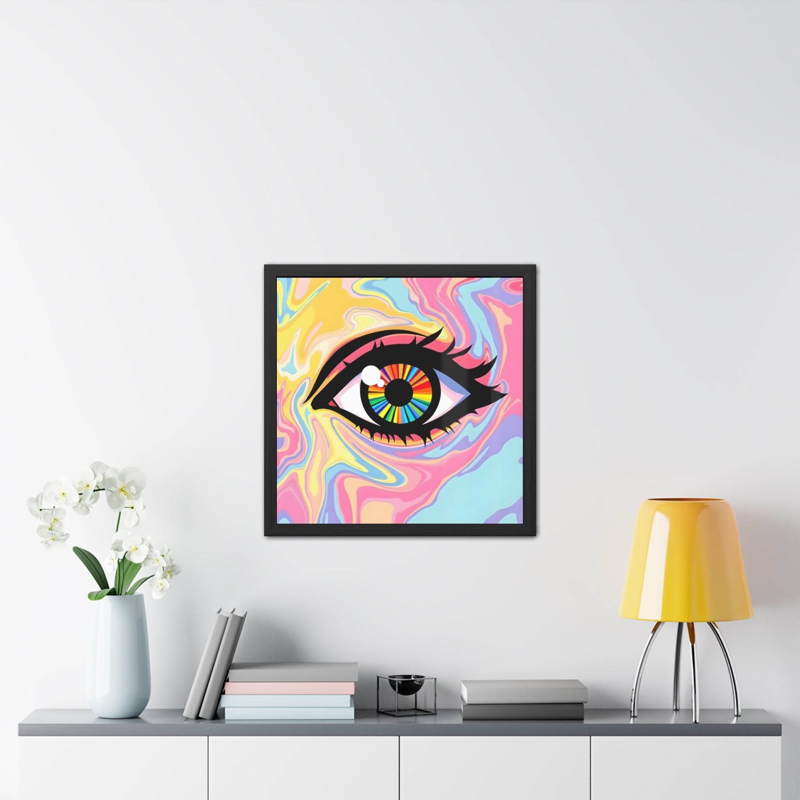 PsEyeFlow #12 - Prismatic Glimpse. ( wood Framed semi-gloss coated paper ) - Highdellic