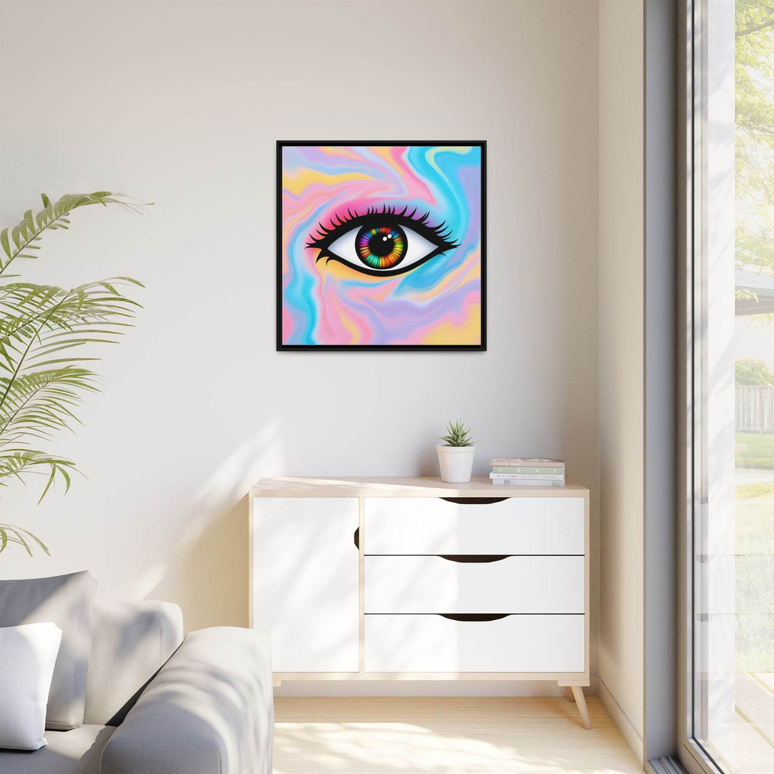 PsEyeFlow #32 - Prism Mirage on Framed Matte Canvas (multi colour) - Highdellic