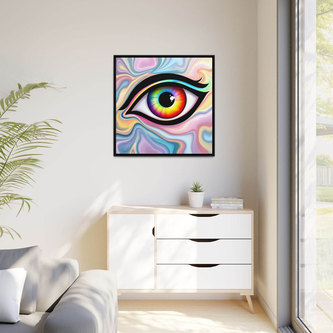 PsEyeFlow #24 - Prism Reflection (Square Matte Canvas, Framed (Multi-color)) - Highdellic