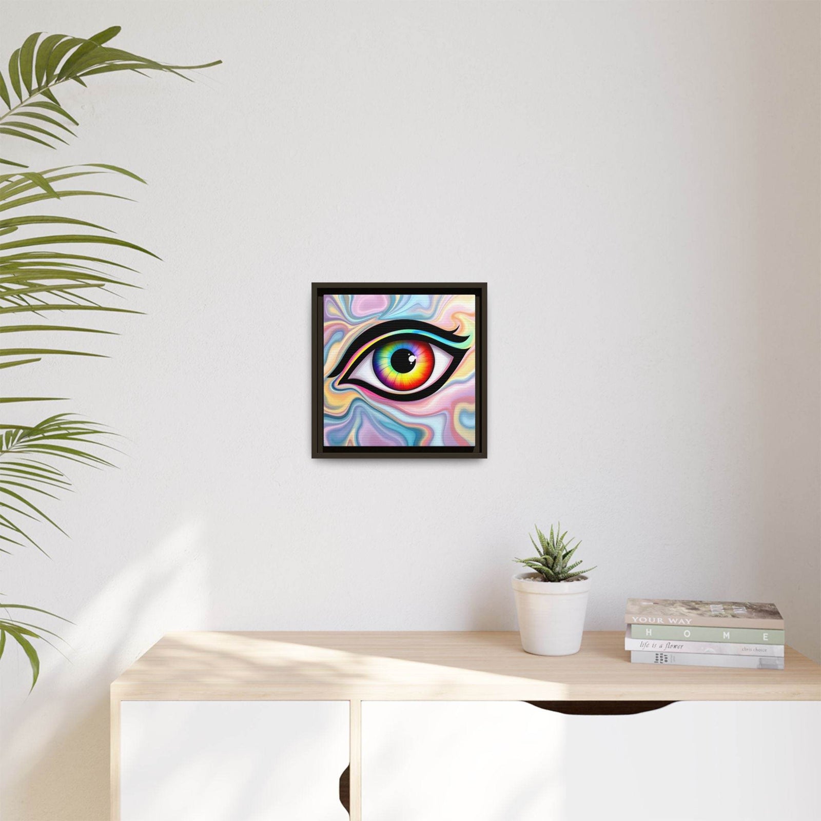PsEyeFlow #24 - Prism Reflection (Square Matte Canvas, Framed (Multi-color)) - Highdellic