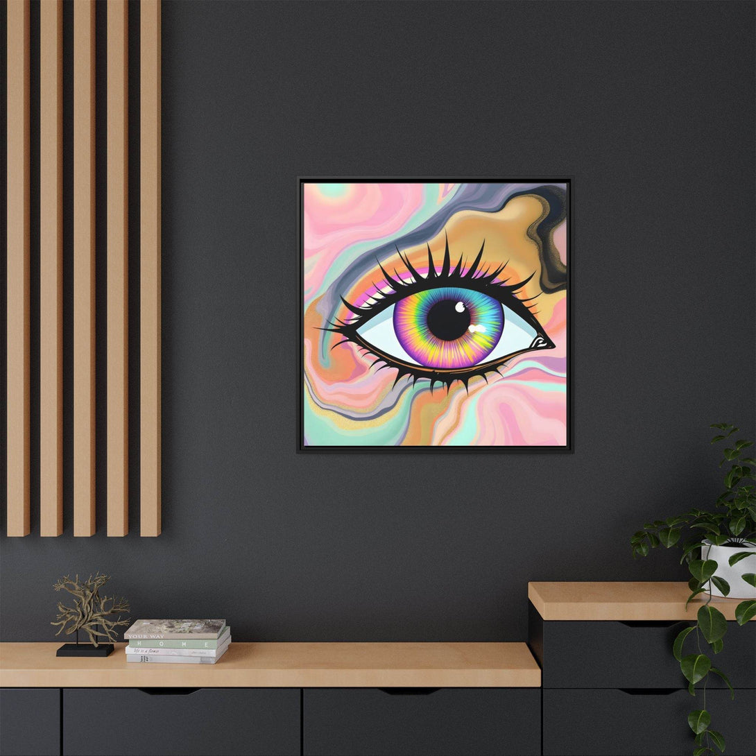 PsEyeFlow #7 - Cosmic Gaze. ( Colorful Framed Matte Canvas Decor ) - Highdellic