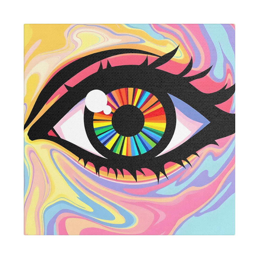 PsEyeFlow #12 - Prismatic Glimpse. (Satin Canvas, Stretched) - Highdellic
