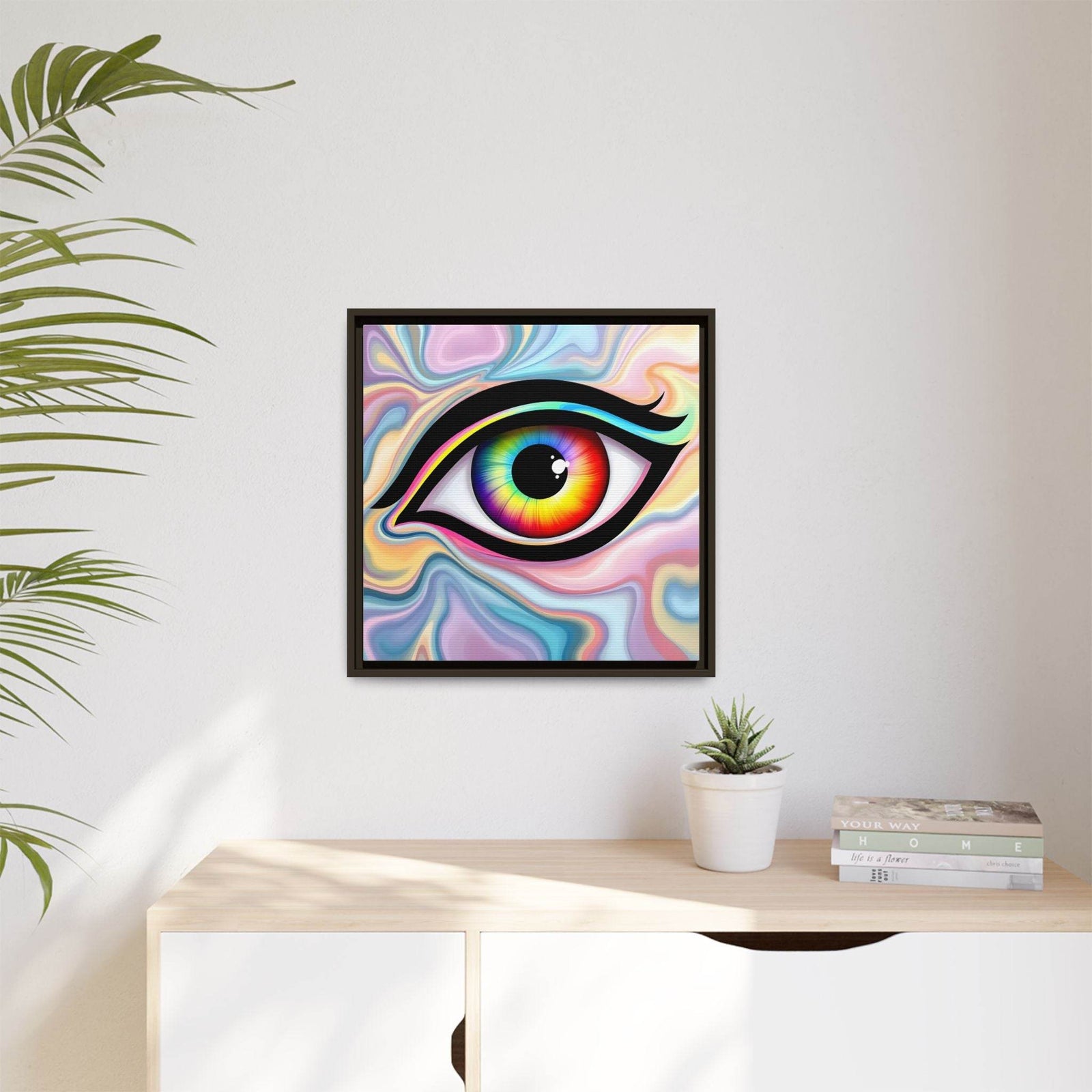 PsEyeFlow #24 - Prism Reflection (Square Matte Canvas, Framed (Multi-color)) - Highdellic