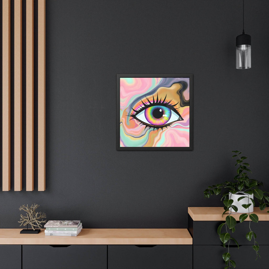 PsEyeFlow #7 - Cosmic Gaze. ( wood Framed semi-gloss coated paper ) - Highdellic