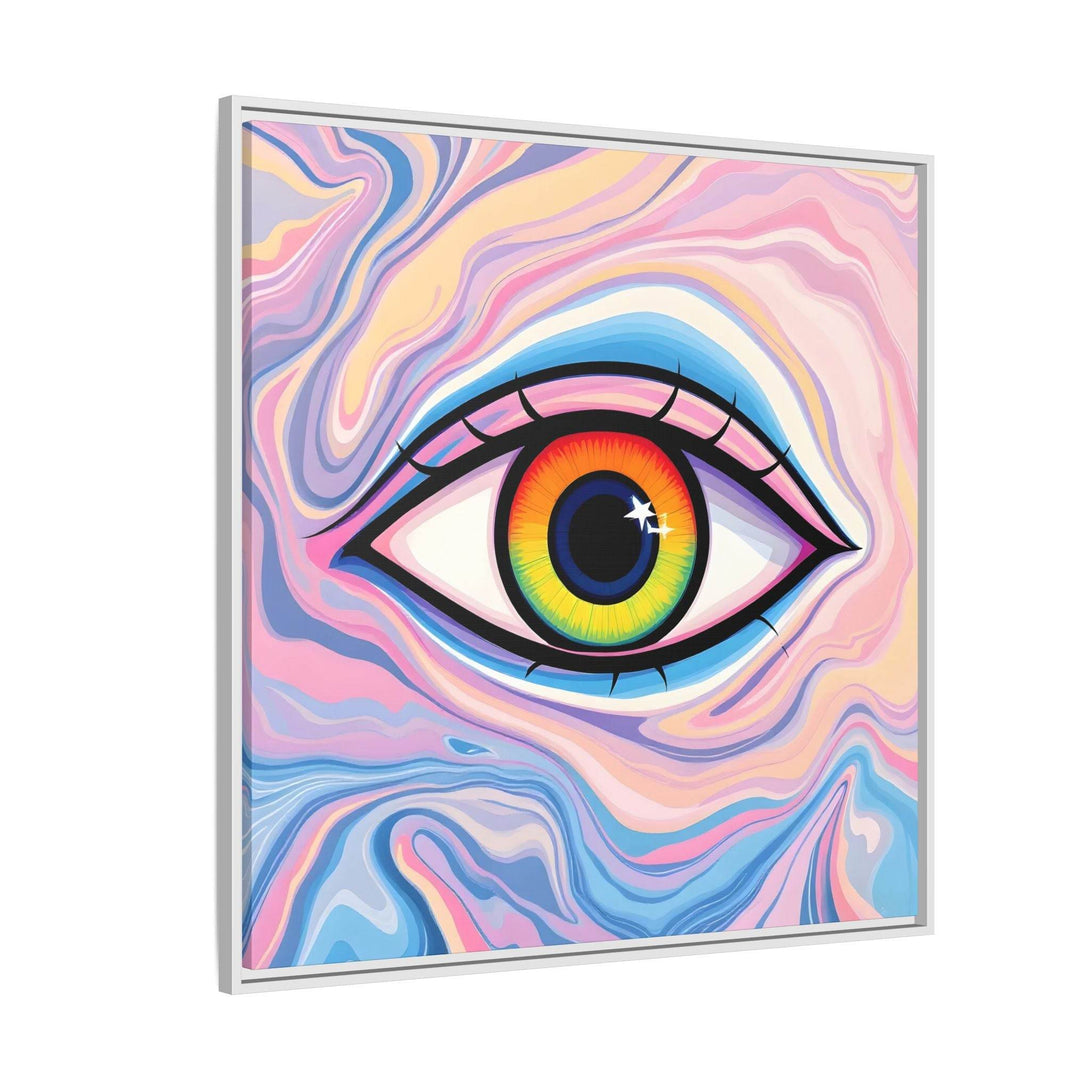PsEyeFlow #9 - Celestial Stare. ( Colorful Framed Matte Canvas Decor ) - Highdellic