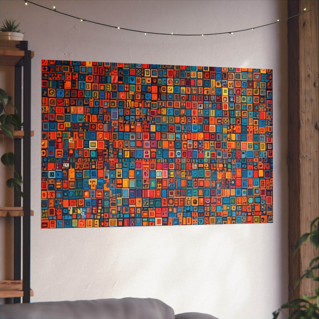 PsEyeCode #1b - Digital Mosaic on Horizontal (3:2) Fine Art Poster - Highdellic