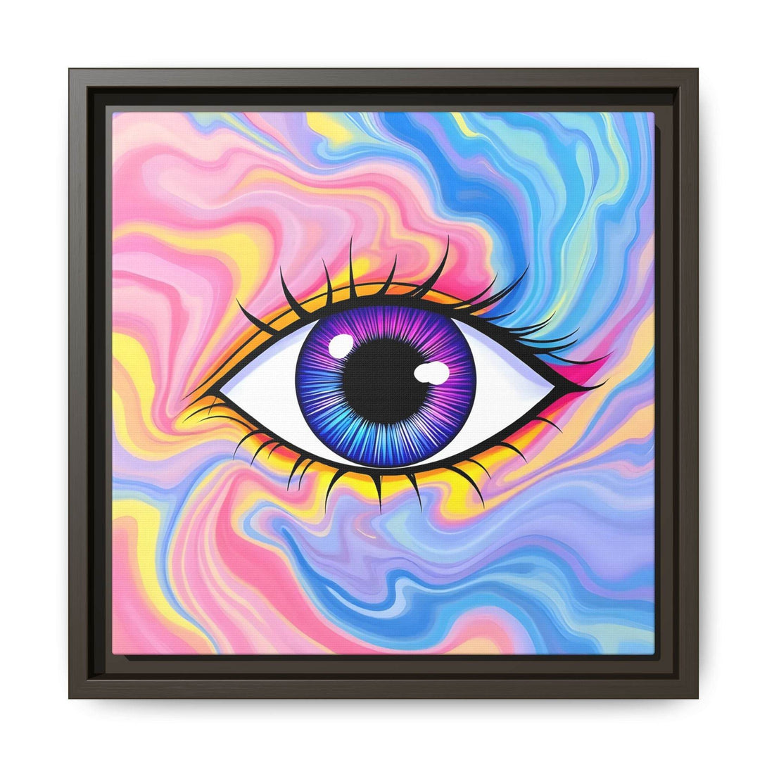 PsEyeFlow #28 - Cosmic Mirage on Framed Matte Canvas (Multi-color) - Highdellic