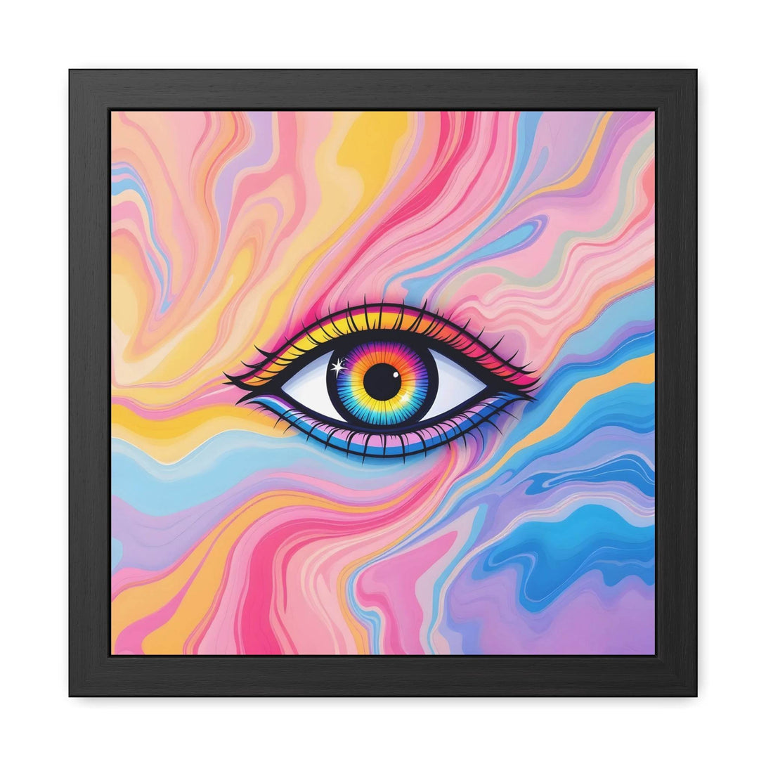 PsEyeFlow #17 - Visionary Glow. ( wood Framed semi-gloss coated paper ) - Highdellic