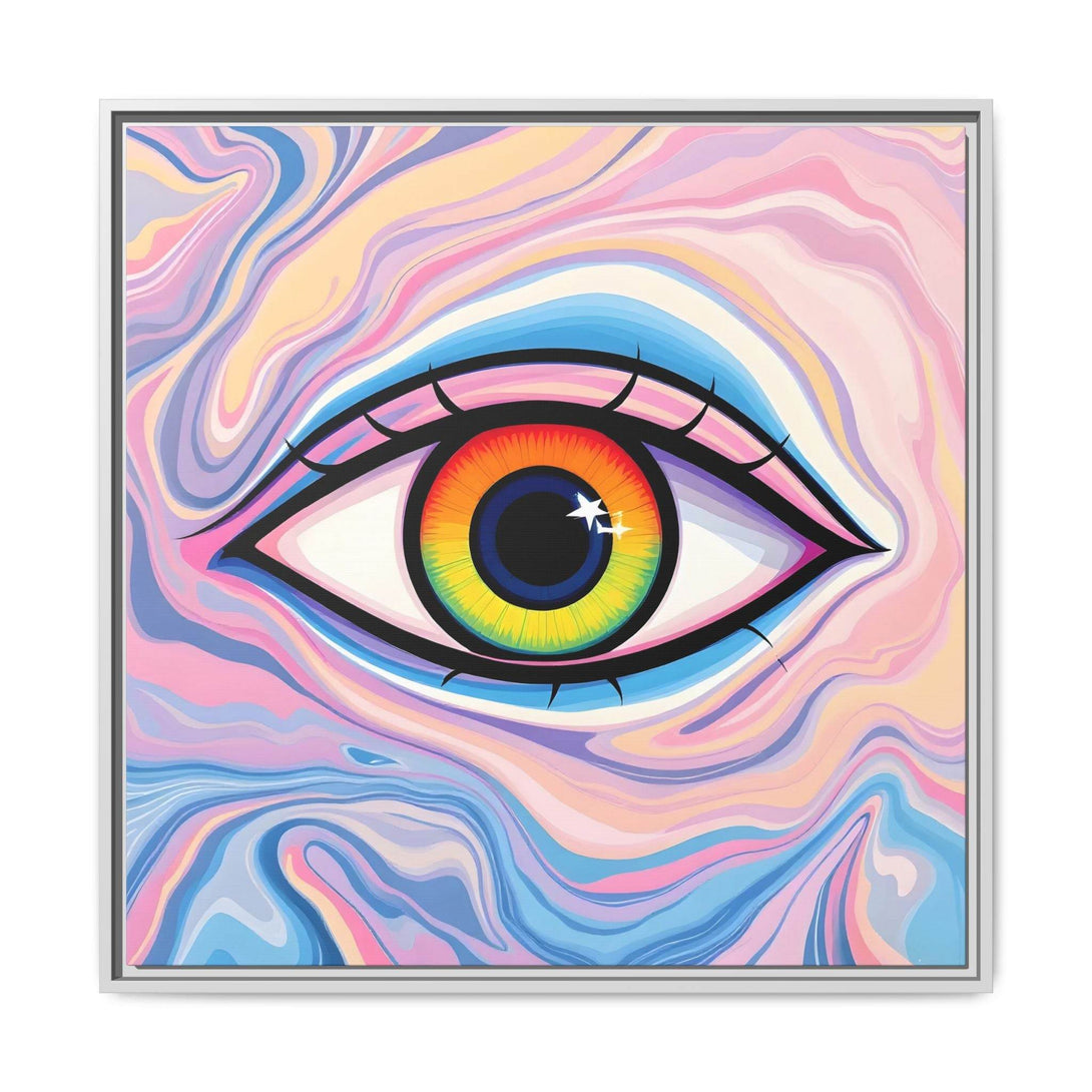 PsEyeFlow #9 - Celestial Stare. ( Colorful Framed Matte Canvas Decor ) - Highdellic