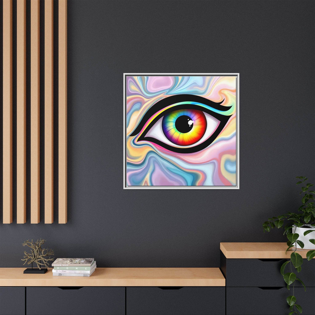 PsEyeFlow #24 - Prism Reflection (Square Matte Canvas, Framed (Multi-color)) - Highdellic