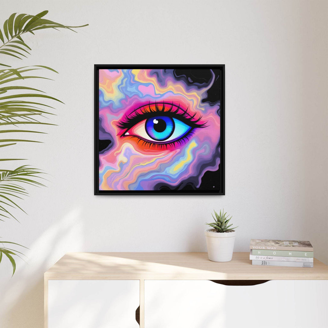 PsEyeFlow #23 - Nebula Gaze ( Colorful Framed Matte Canvas Decor ) - Highdellic