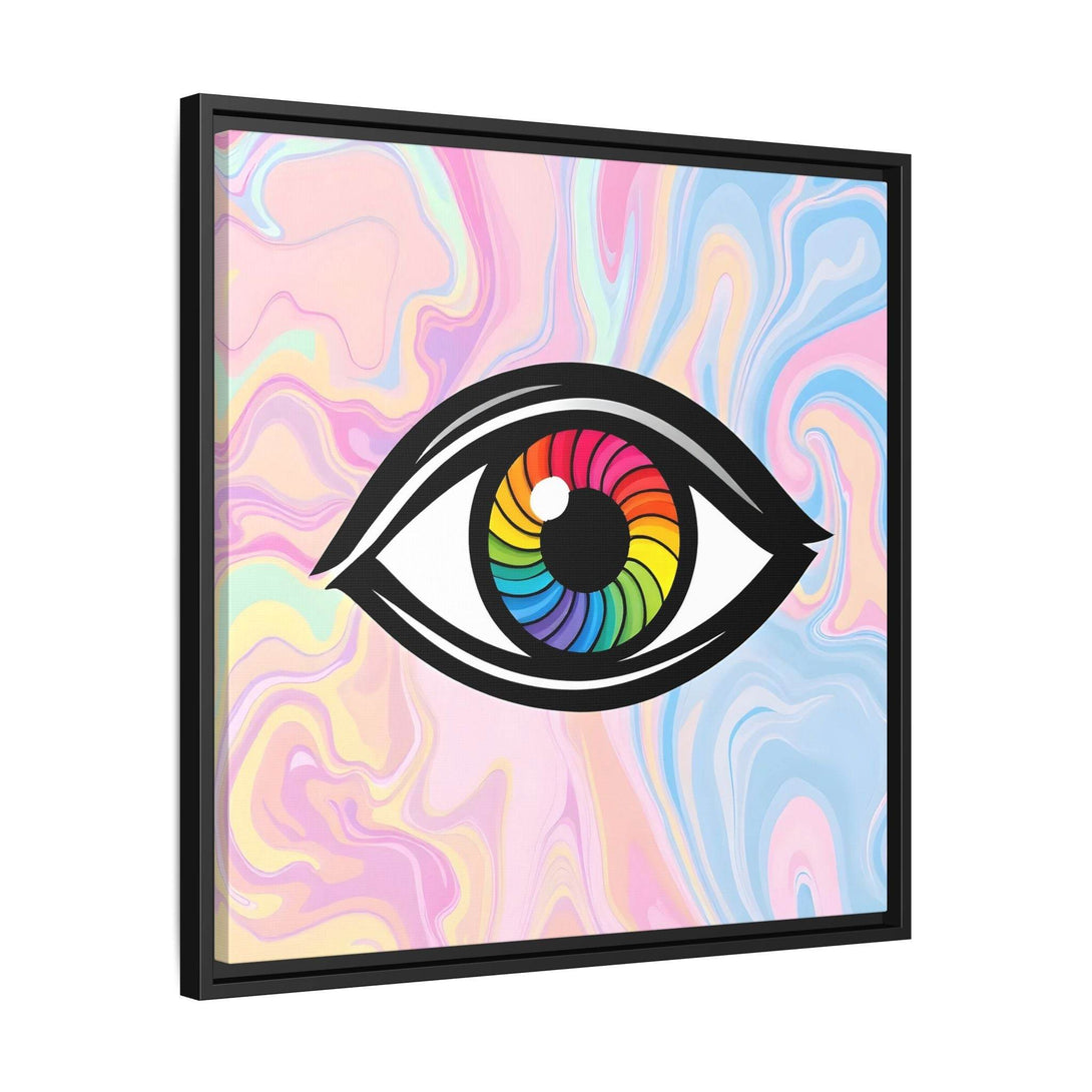 PsEyeFlow #10 - Hypnotic Spectrum. ( Colorful Framed Matte Canvas Decor ) - Highdellic