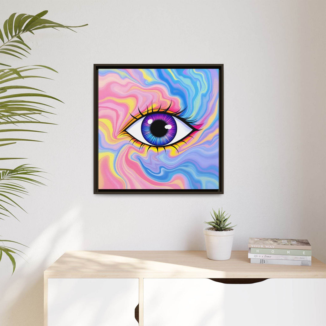 PsEyeFlow #28 - Cosmic Mirage on Framed Matte Canvas (Multi-color) - Highdellic