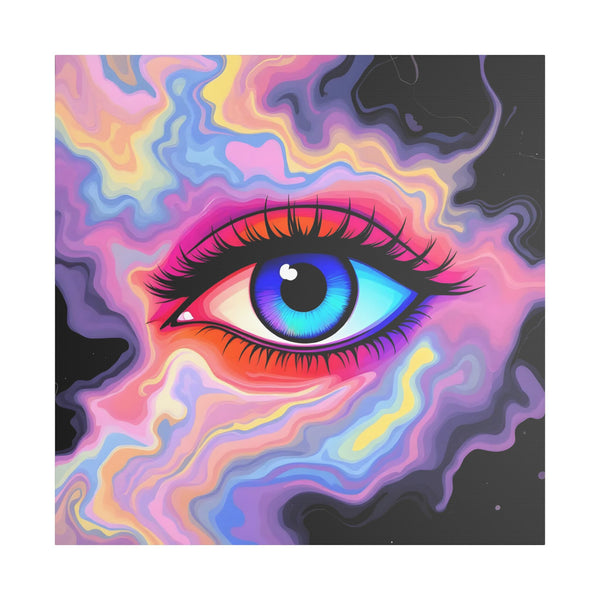 PsEyeFlow #23 - Nebula Gaze (Stretched Satin Canvas)