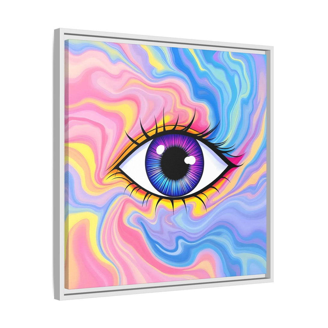 PsEyeFlow #28 - Cosmic Mirage on Framed Matte Canvas (Multi-color) - Highdellic