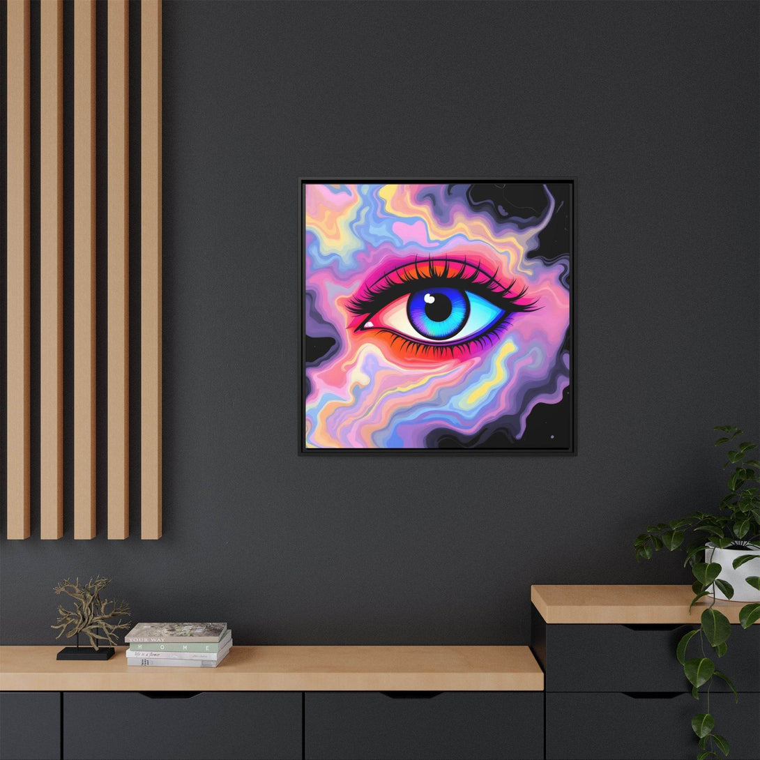 PsEyeFlow #23 - Nebula Gaze ( Colorful Framed Matte Canvas Decor ) - Highdellic