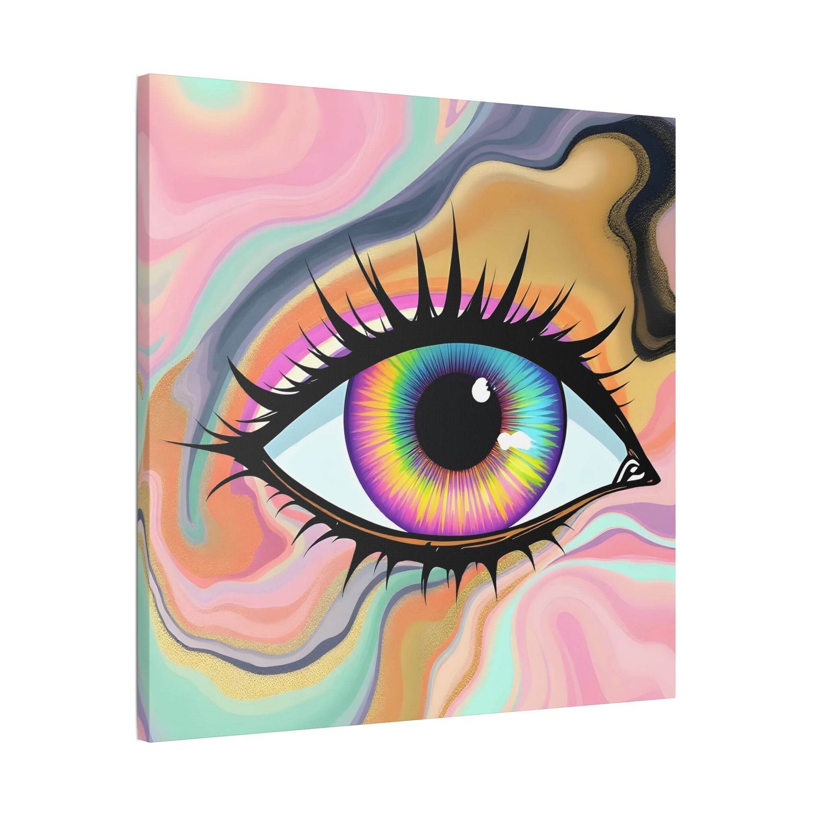 PsEyeFlow #7 - Cosmic Gaze. (Satin Canvas, Stretched) - Highdellic