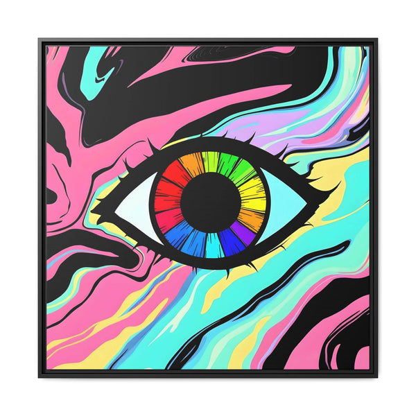 PsEyeFlow #22 - Neon Mirage. ( Colorful Framed Matte Canvas Decor ) - Highdellic