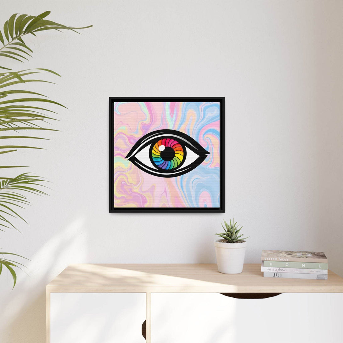 PsEyeFlow #10 - Hypnotic Spectrum. ( Colorful Framed Matte Canvas Decor ) - Highdellic