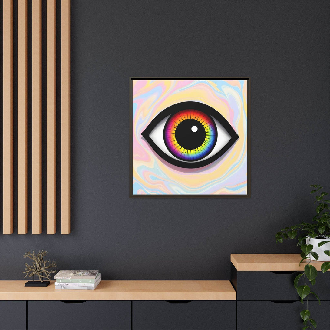 PsEyeFlow #25 - Chromatic Horizon. (Matte Canvas, Framed (Multi-color)) - Highdellic