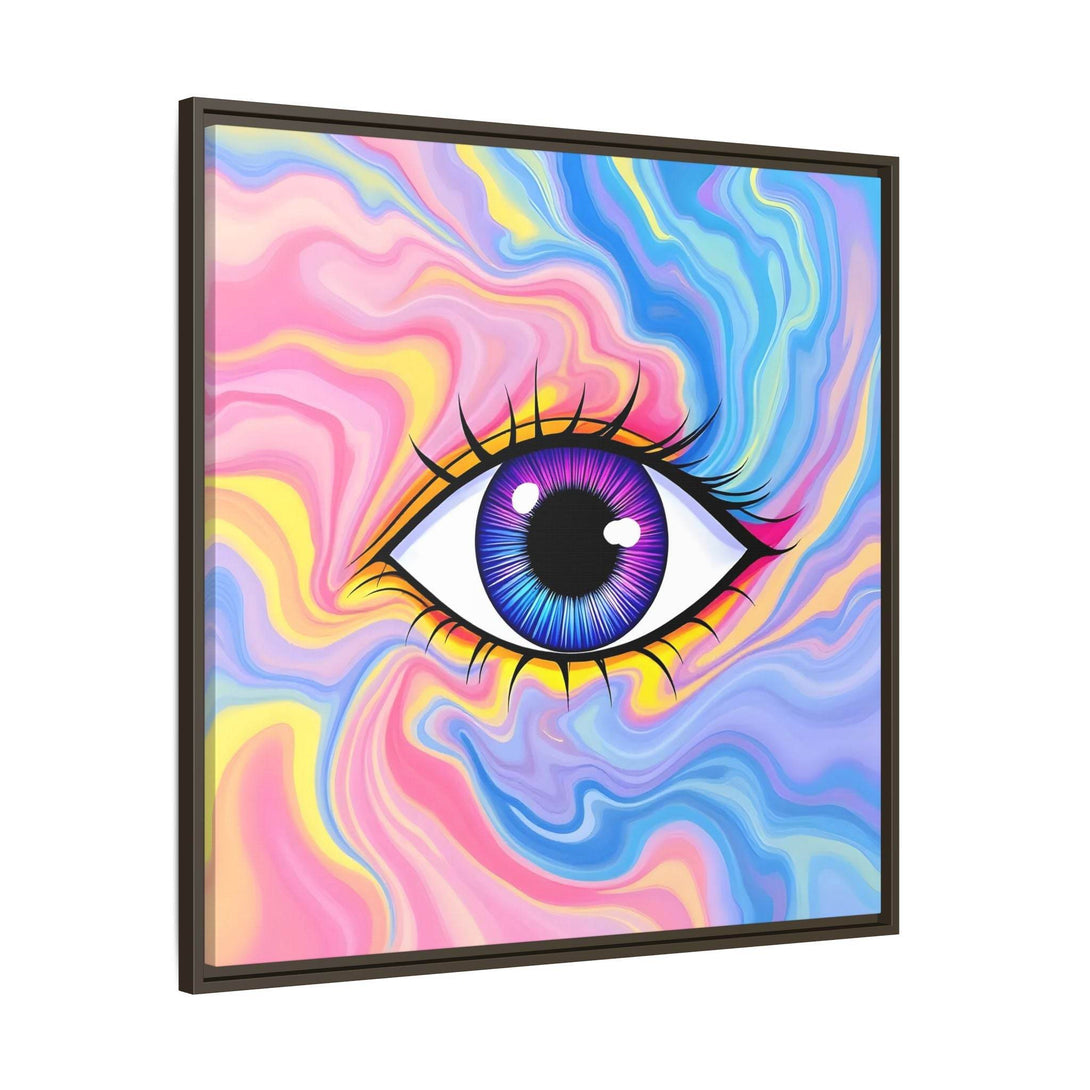 PsEyeFlow #28 - Cosmic Mirage on Framed Matte Canvas (Multi-color) - Highdellic