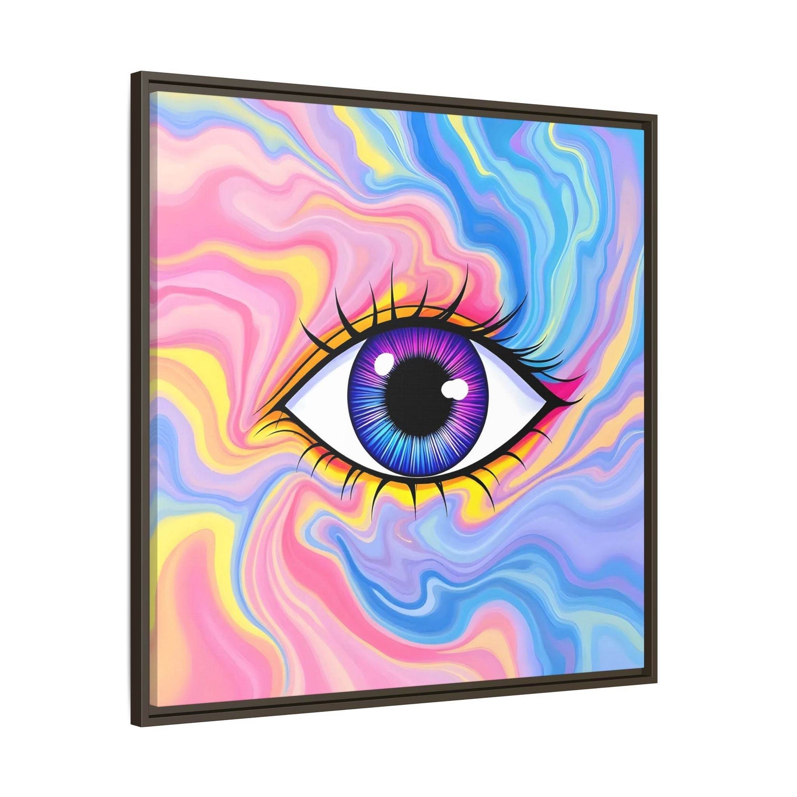 PsEyeFlow #28 - Cosmic Mirage on Framed Matte Canvas (Multi-color) - Highdellic