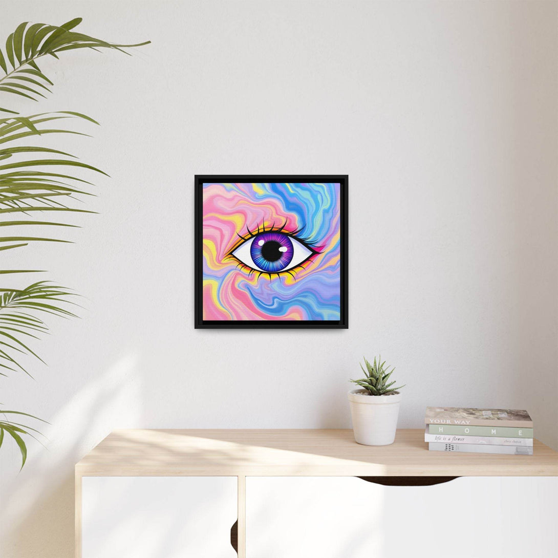 PsEyeFlow #28 - Cosmic Mirage on Framed Matte Canvas (Multi-color) - Highdellic