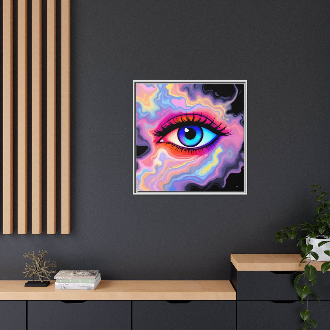 PsEyeFlow #23 - Nebula Gaze ( Colorful Framed Matte Canvas Decor ) - Highdellic