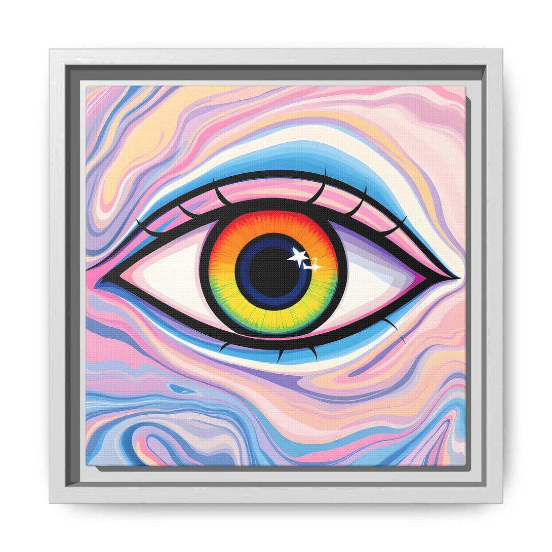 PsEyeFlow #9 - Celestial Stare. ( Colorful Framed Matte Canvas Decor ) - Highdellic