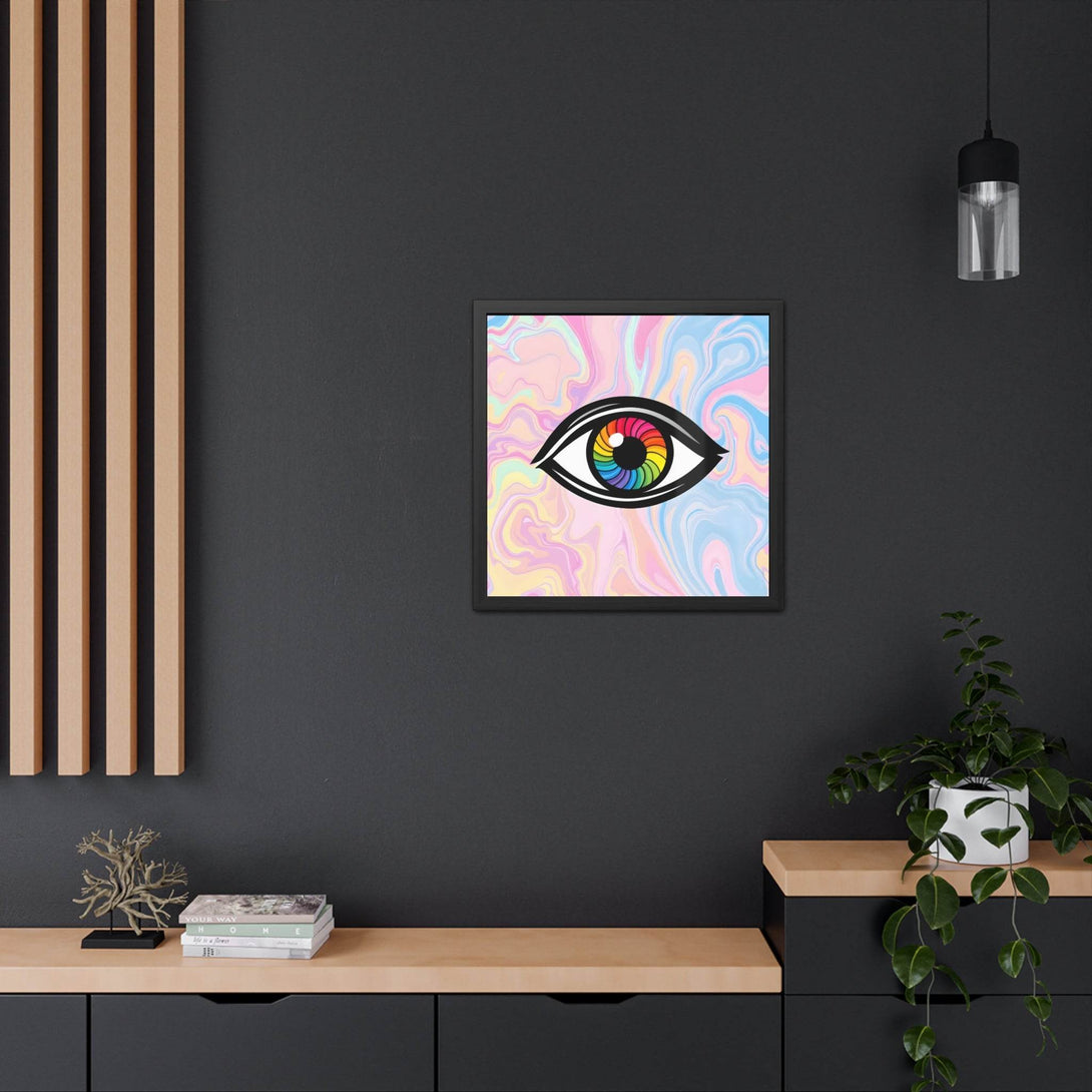 PsEyeFlow #10 - Hypnotic Spectrum. ( wood Framed semi-gloss coated paper ) - Highdellic