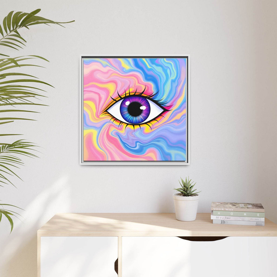 PsEyeFlow #28 - Cosmic Mirage on Framed Matte Canvas (Multi-color) - Highdellic