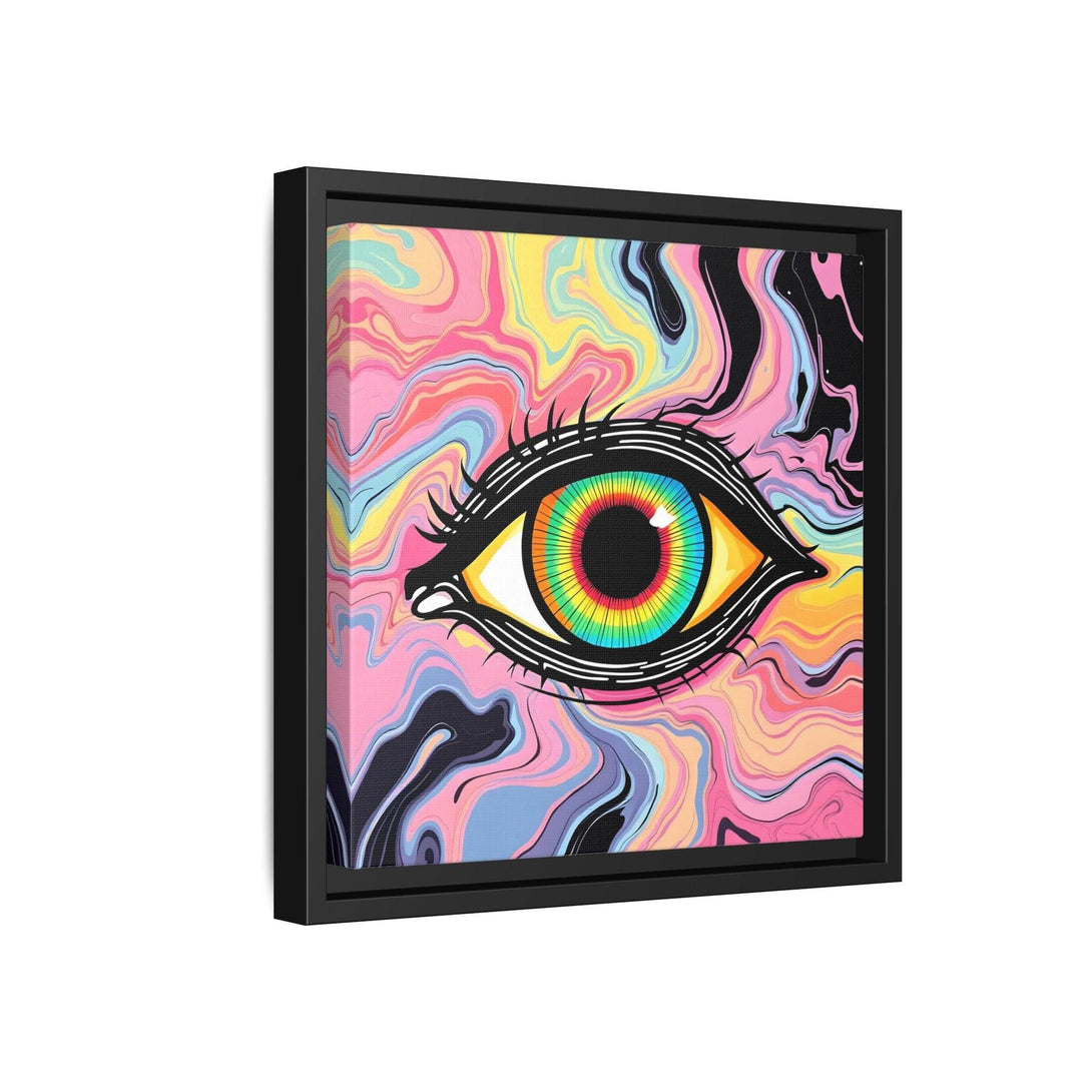 PsEyeFlow #33 – The Watcher’s Descent on Framed Matte Canvas (multi colour) - Highdellic