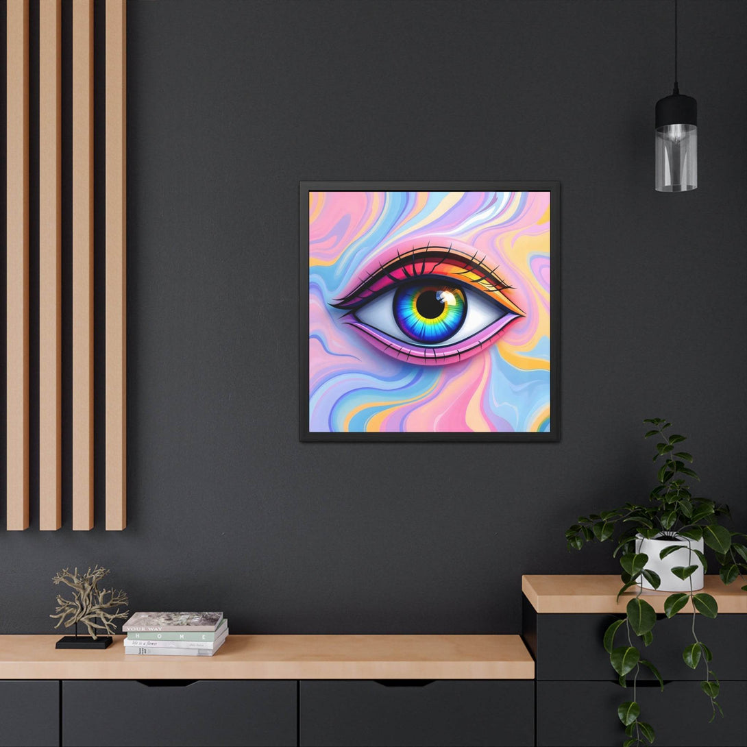 PsEyeFlow #13 - Luminous Gaze. ( wood Framed semi-gloss coated paper ) - Highdellic