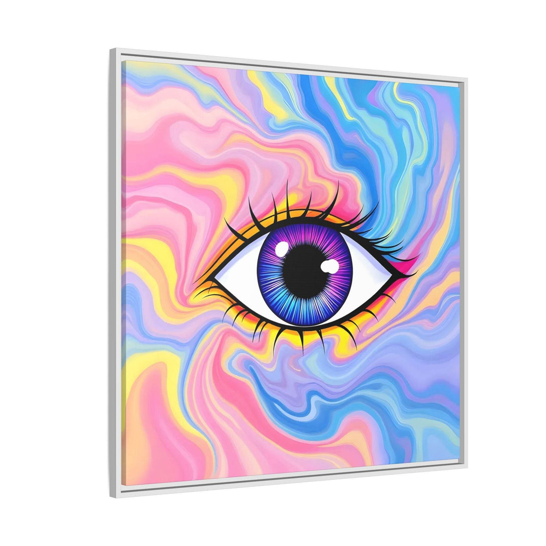 PsEyeFlow #28 - Cosmic Mirage on Framed Matte Canvas (Multi-color) - Highdellic