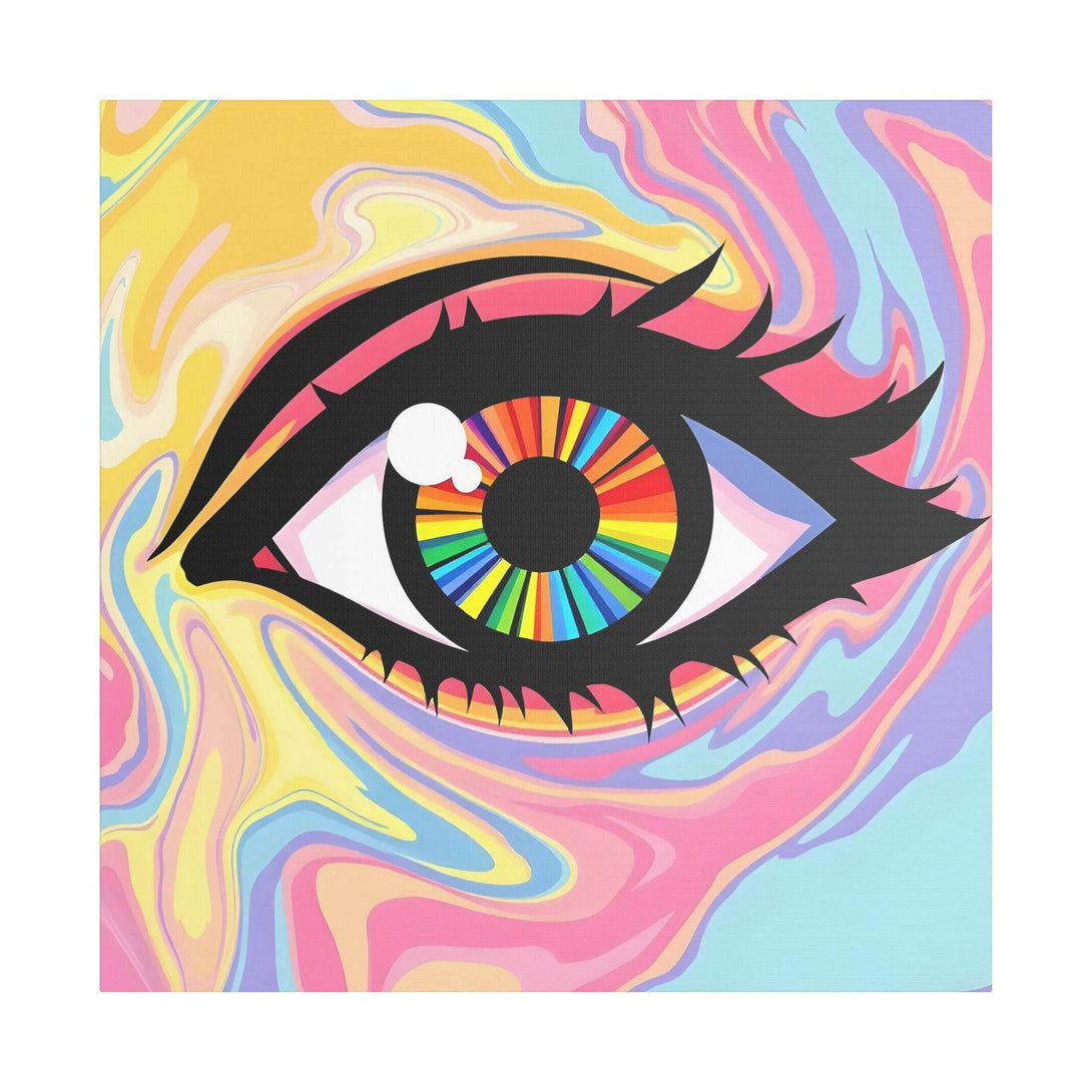 PsEyeFlow #12 - Prismatic Glimpse. (Satin Canvas, Stretched) - Highdellic