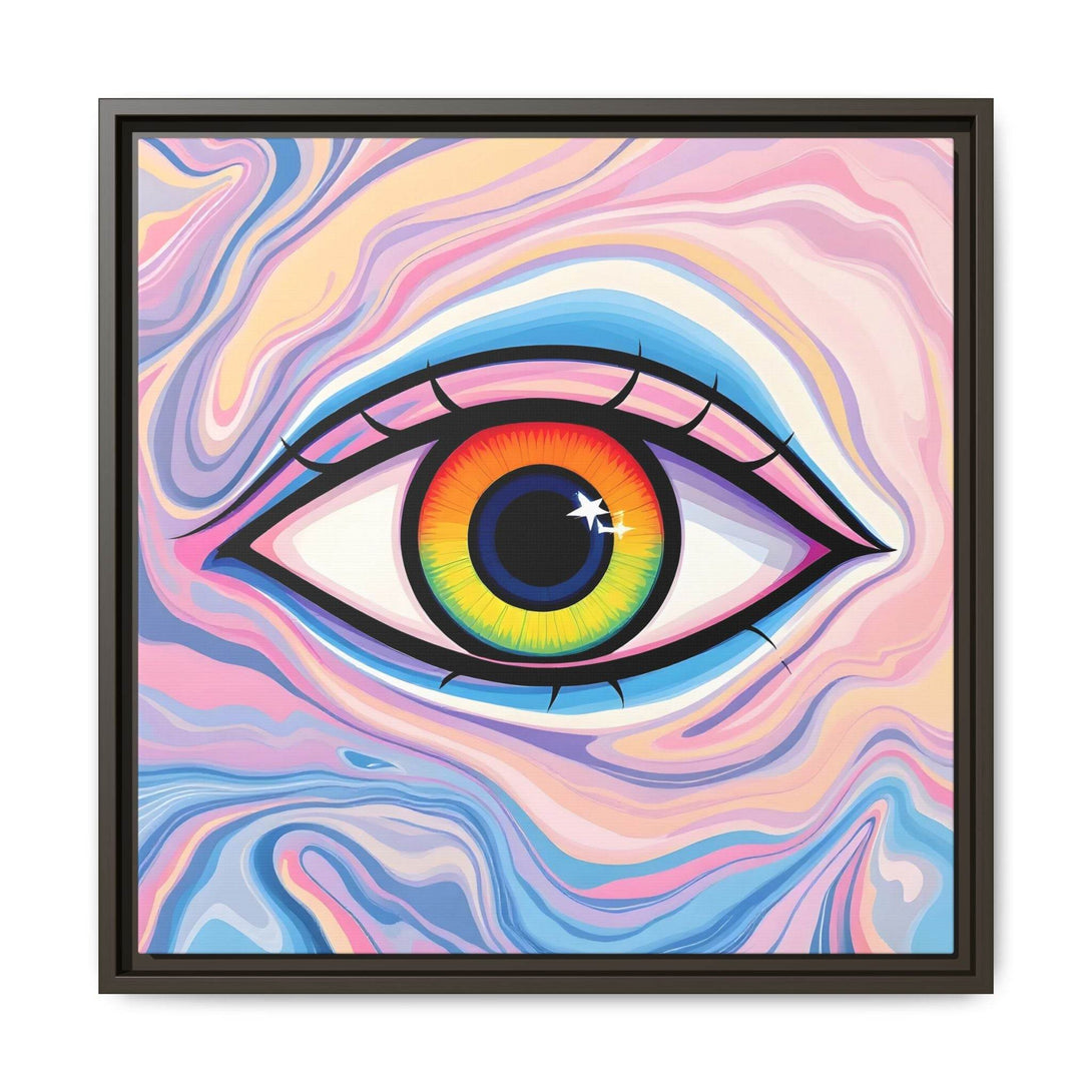 PsEyeFlow #9 - Celestial Stare. ( Colorful Framed Matte Canvas Decor ) - Highdellic