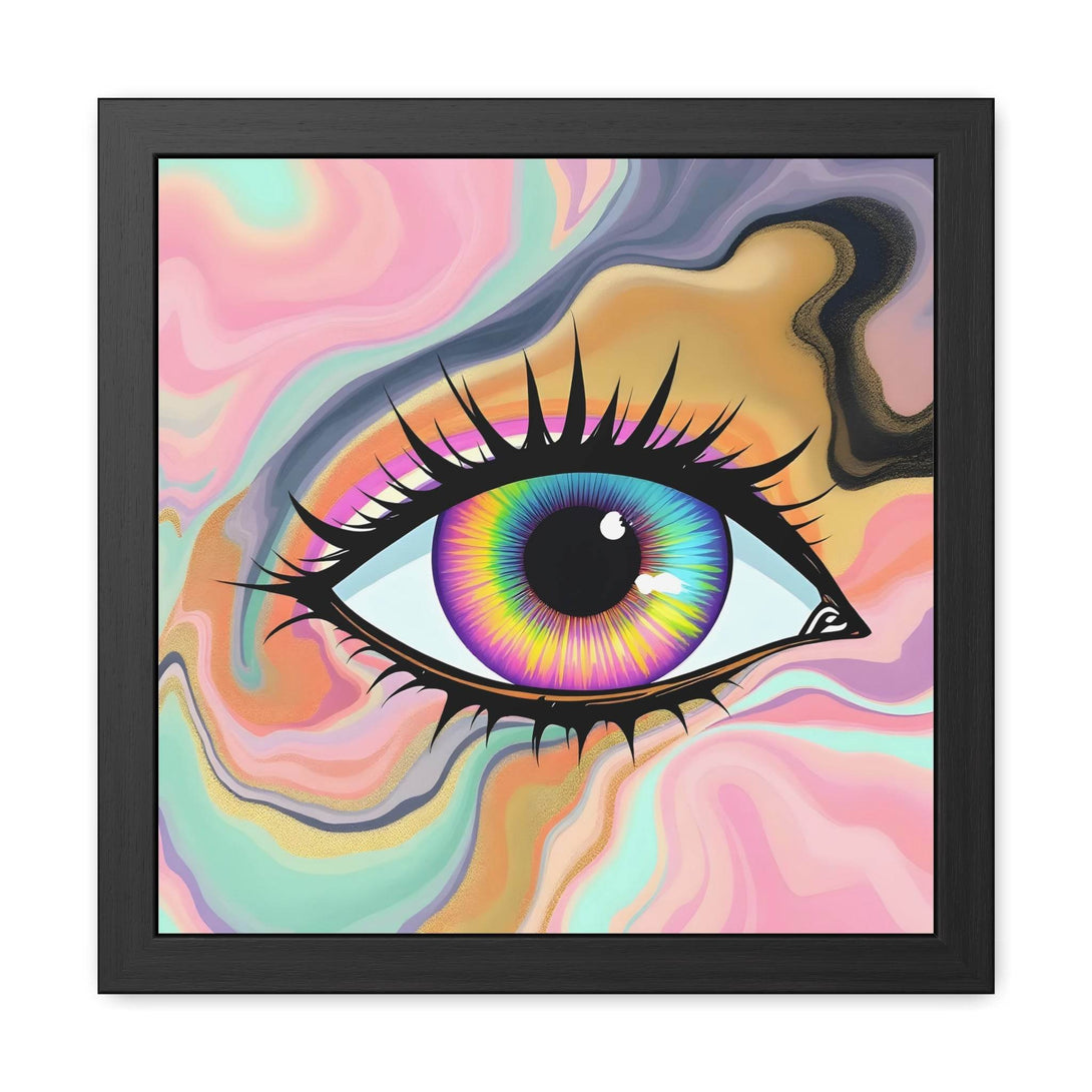 PsEyeFlow #7 - Cosmic Gaze. ( wood Framed semi-gloss coated paper ) - Highdellic