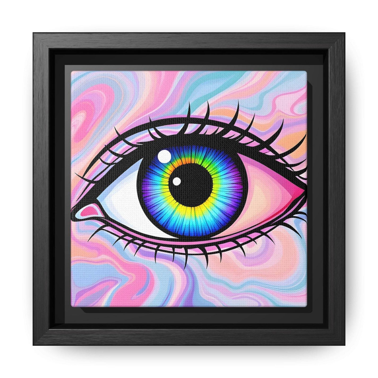 PsEyeFlow #3 – Vivid Mirage (Matte Canvas, Framed (Multi-color)) - Highdellic