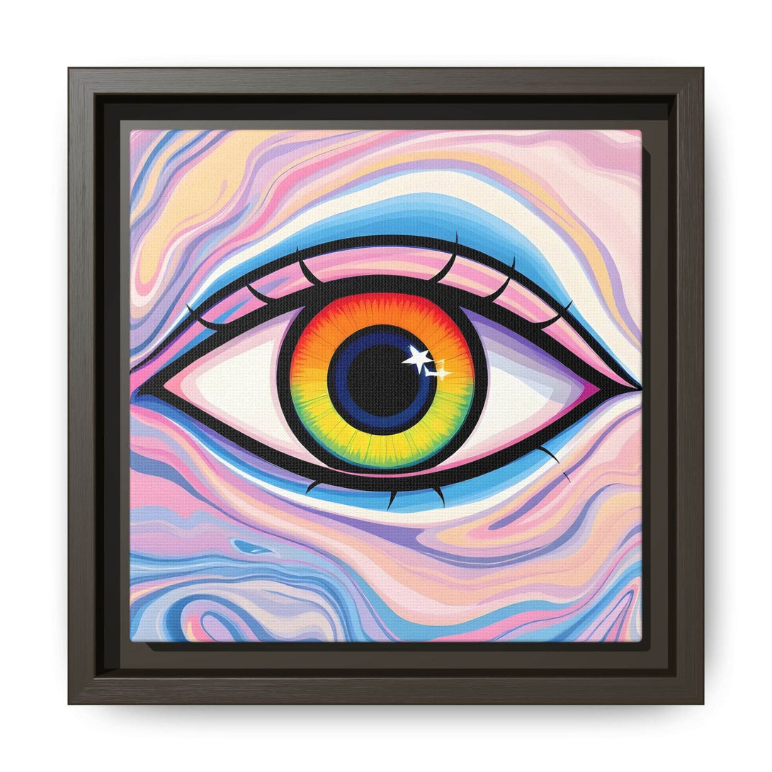PsEyeFlow #9 - Celestial Stare. ( Colorful Framed Matte Canvas Decor ) - Highdellic