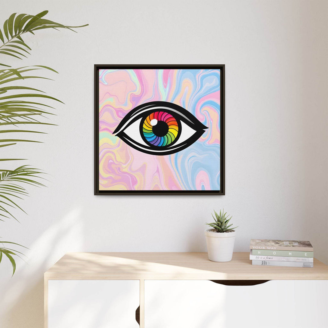 PsEyeFlow #10 - Hypnotic Spectrum. ( Colorful Framed Matte Canvas Decor ) - Highdellic
