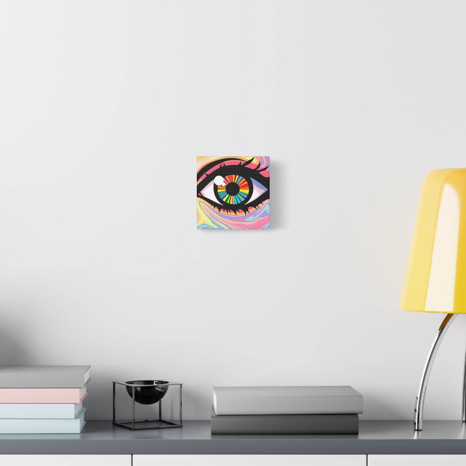 PsEyeFlow #12 - Prismatic Glimpse. (Satin Canvas, Stretched) - Highdellic