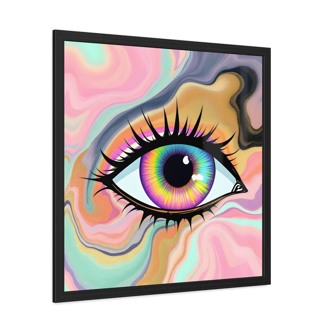 PsEyeFlow #7 - Cosmic Gaze. ( wood Framed semi-gloss coated paper ) - Highdellic