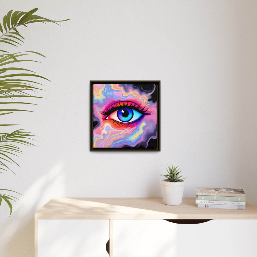 PsEyeFlow #23 - Nebula Gaze ( Colorful Framed Matte Canvas Decor ) - Highdellic