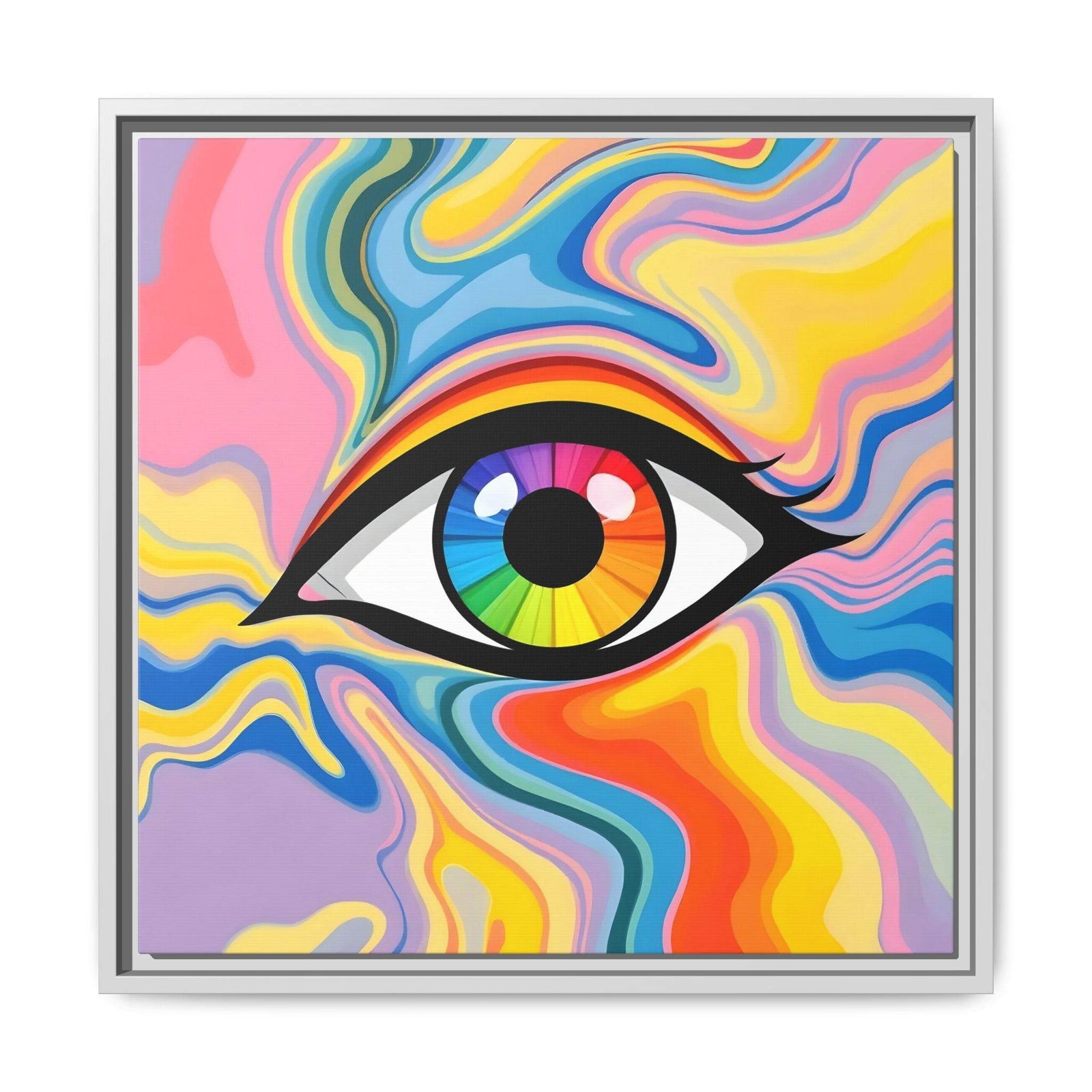 PsEyeFlow #27 - Spectrum Drift. (Matte Canvas, Framed (Multi-color)) - Highdellic