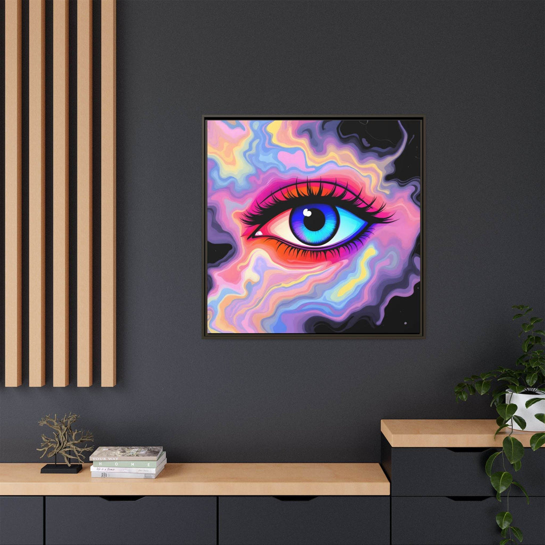 PsEyeFlow #23 - Nebula Gaze ( Colorful Framed Matte Canvas Decor ) - Highdellic