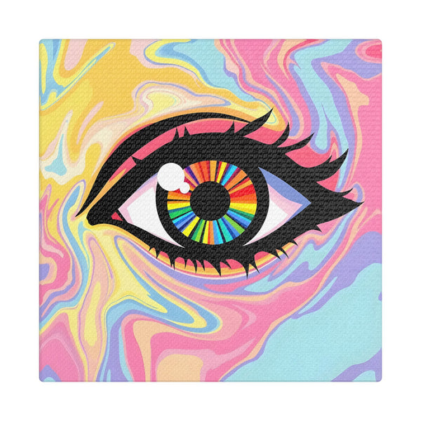 PsEyeFlow #12 - Prismatic Glimpse (Stretched Satin Canvas)
