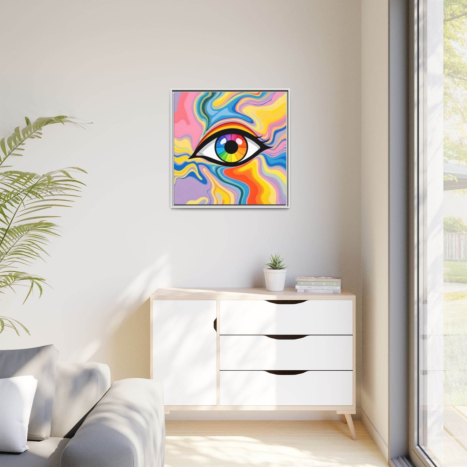 PsEyeFlow #27 - Spectrum Drift. (Matte Canvas, Framed (Multi-color)) - Highdellic