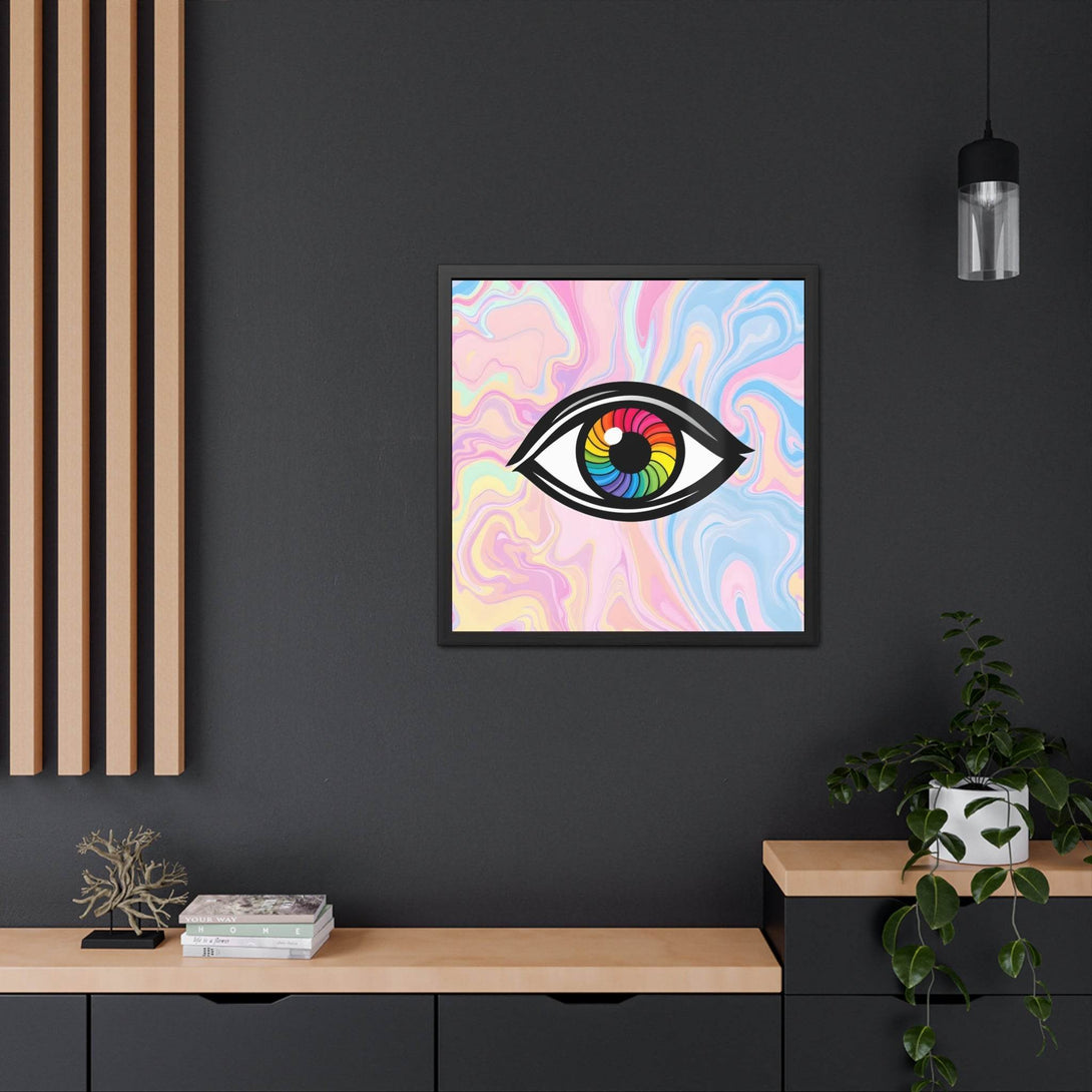 PsEyeFlow #10 - Hypnotic Spectrum. ( wood Framed semi-gloss coated paper ) - Highdellic