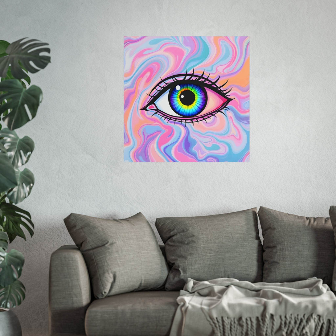 PsEyeFlow #3 – Vivid Mirage on Square Fine Art Poster - Highdellic