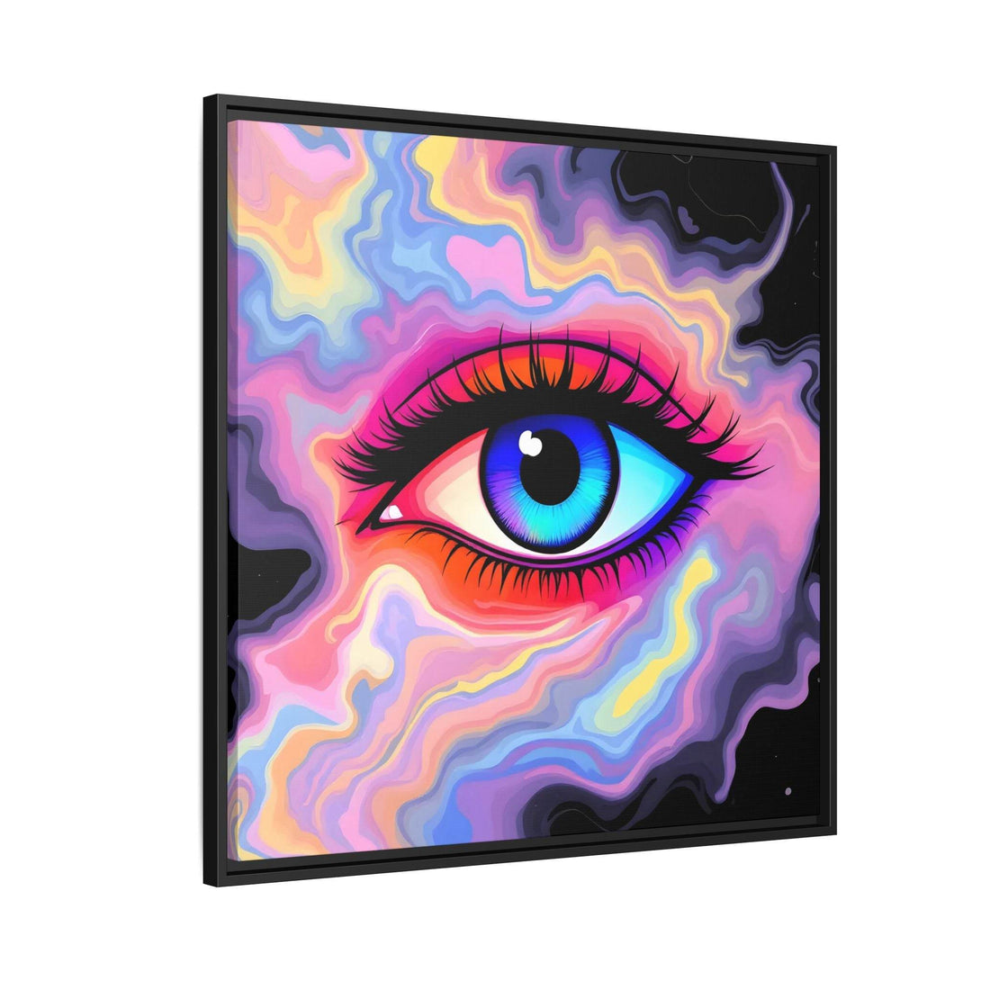 PsEyeFlow #23 - Nebula Gaze ( Colorful Framed Matte Canvas Decor ) - Highdellic